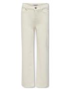 Kogjuicy Wide Leg Dnm Crobox Bottoms Jeans Regular Jeans Cream Kids Only