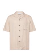 Tencel Summer Shirt Designers Shirts Short-sleeved Beige HAN Kjøbenhavn