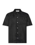Recycled Nylon Summer Shirt Designers Shirts Short-sleeved Black HAN Kjøbenhavn