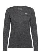 Tech Ls Crew Twist Sport Sweatshirts & Hoodies Sweatshirts Black Under Armour