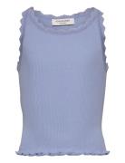 Rkbeatha Sl Top W/ Lace Tops T-shirts Sleeveless Blue Rosemunde Kids