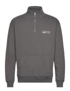Wblass Tech Half-Zip Designers Sweatshirts & Hoodies Sweatshirts Grey Woodbird