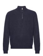 Onstegan Reg 5 Wool Half Zip Knit Bf Tops Knitwear Half Zip Jumpers Navy ONLY & SONS