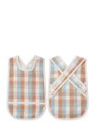 Cross Back Bib -Cottage Blue Checks Baby & Maternity Baby Feeding Bibs Sleeveless Bibs Multi/patterned Fabelab