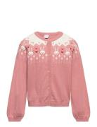 Cardigan Fairisle Tops Knitwear Cardigans Pink Lindex