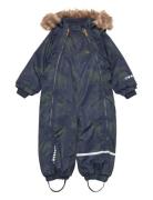 Snow Suit Aop Outerwear Coveralls Snow-ski Coveralls & Sets Navy Minymo