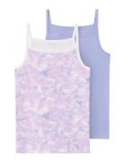 Nkfstrap Top 2P Calcite Frozen Noos Tops T-shirts Sleeveless Purple Name It