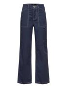 Nlmsuni Twi Loose Worker Pant Bottoms Jeans Wide Jeans Blue LMTD