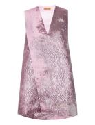 Sgtamar, 2022 Woven Jacquard Designers Short Dress Pink STINE GOYA