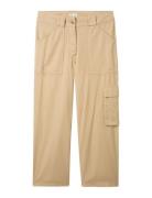 Pants With Utility Details Bottoms Trousers Cargo Pants Beige Tom Tailor