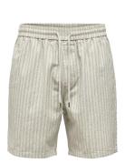 Onstel Stripe 0148 Shorts Bottoms Shorts Casual Green ONLY & SONS