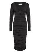 Elle Heart Shaped Jersey Midi Dress Designers Knee-length & Midi Black Malina