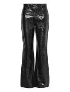 2Nd Raphael - Croco Lacquer Bottoms Trousers Leather Leggings-Bukser Black 2NDDAY