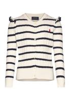 Striped Mini-Cable Cotton Cardigan Tops Knitwear Cardigans Multi/patterned Ralph Lauren Kids