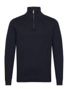 Bs Erik Regular Fit Knitwear Tops Knitwear Half Zip Jumpers Navy Bruun & Stengade