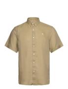 Mill Brook Linen Short Sleeve Shirt Lemon Pepper Designers Shirts Short-sleeved Green Timberland
