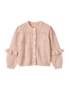 Star Puff Cardigan Tops Knitwear Cardigans Pink Fliink
