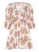 Crepe Satin Puffed Mini Dress Designers Short Dress Multi/patterned By Ti Mo