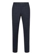 Checked Stretch Pants - Combi Pants Bottoms Trousers Formal Navy Lindbergh Black