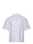 Pier Stripe Shirt Designers Shirts Short-sleeved Blue HOLZWEILER
