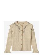 Sunny Embroidered Cardigan Tops Knitwear Cardigans Beige Fliink