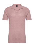 Hco. Guys Sweaters Tops Knitwear Short Sleeve Knitted Polos Pink Hollister