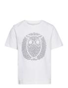 Regular Fit Owl Chest Print - Gots/ Tops T-Kortærmet Skjorte White Knowledge Cotton Apparel