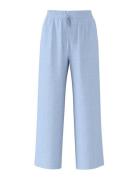 Slfviva-Gulia Hw Long Linen Pant Noos Bottoms Trousers Wide Leg Blue Selected Femme