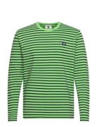 Mel Stripe Long Sleeve Gots Tops T-Langærmet Skjorte Green Double A By Wood Wood