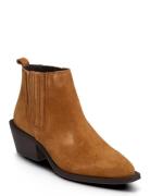 Biamona Western Boot Low Chelsea Suede Shoes Chelsea Boots Beige Bianco