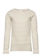 T-Shirt L/S Modal Striped Tops T-shirts Long-sleeved T-Skjorte Green Petit Piao