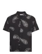 Jjjeff Abstract Print Resort Shirt Ss Tops Shirts Short-sleeved Black Jack & J S