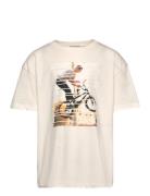 Over Printed T-Shirt Tops T-Kortærmet Skjorte Cream Tom Tailor