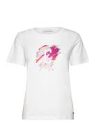 T-Shirt With Paint Mix - Mid Sleeve Tops T-shirts & Tops Short-sleeved White Coster Copenhagen