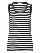 2X2 Cotton Stripe Amour Tank Top Tops T-shirts & Tops Sleeveless Black Mads Nørgaard