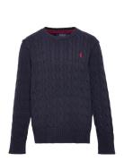 Cable-Knit Cotton Sweater Tops Knitwear Pullovers Blue Ralph Lauren Kids