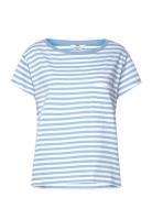 Organic Jersey Stripe Torva Tee Tops T-shirts & Tops Short-sleeved Blue Mads Nørgaard