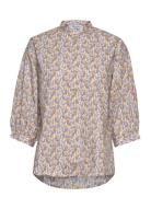 Berin Haddis 3/4 Shirt Aop Tops Blouses Long-sleeved Multi/patterned MSCH Copenhagen