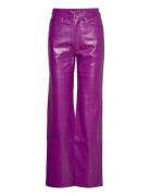 Pants Pu Straightleg Bottoms Trousers Leather Leggings-Bukser Purple ROTATE Birger Christensen