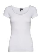 Vmmaxi My Soft Ss U-Neck Noos Tops T-shirts & Tops Short-sleeved White Vero Moda