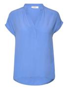 Jillianiw Top Tops Blouses Short-sleeved Blue InWear