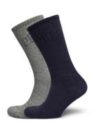 Big Pony Cotton-Blend Crew Sock 2-Pack Underwear Socks Regular Socks Navy Polo Ralph Lauren Underwear