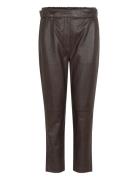Indie Leather New Trousers Bottoms Trousers Leather Leggings-Bukser Brown Second Female