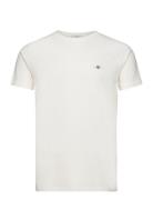Slim Pique Ss T-Shirt Tops T-Kortærmet Skjorte White GANT