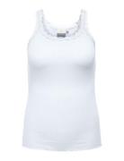Carxena S/L Lace Top Jrs Tops T-shirts & Tops Sleeveless White ONLY Carmakoma