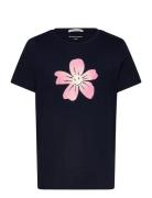 Printed T-Shirt Tops T-Kortærmet Skjorte Navy Tom Tailor