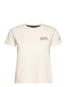 Sportswear Logo Fitted Tee Sport T-shirts & Tops Short-sleeved Cream Superdry Sport