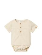 Nbmhoman Ss Loose Body Shirt Lil Bodies Short-sleeved Beige Lil'Atelier