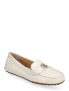 Barnsbury Nappa Leather Driver Loafers Flade Sko White Lauren Ralph Lauren