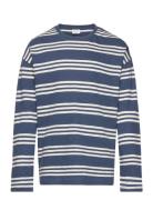 Top Ls Essential Stripe Tops T-shirts Long-sleeved T-Skjorte Blue Lindex